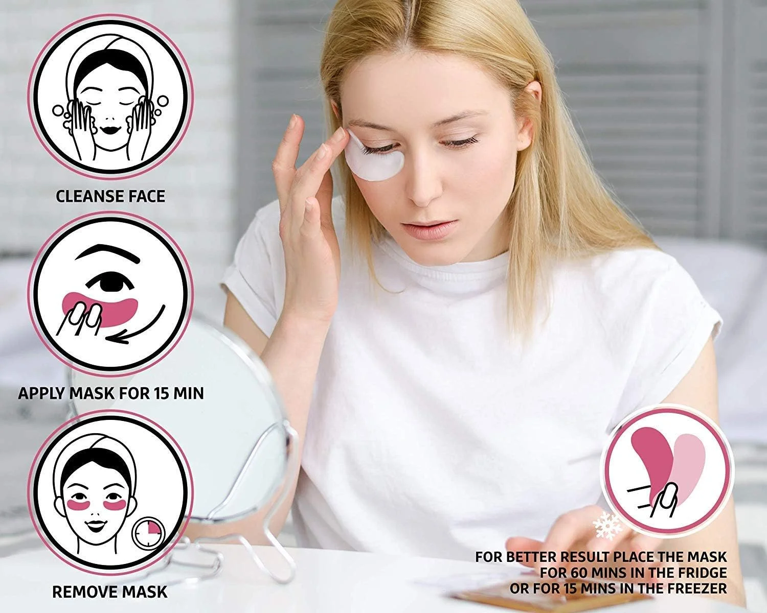 جاکووا 30 جفت ماسک چشم کلاژن ژلی، پدهای زیر چشم برای پف زیر چشم، کاهش سیاهی دور چشم، آبرسان و ضد پیری، مراقبت از پوست، پدهای ژلی ماسک زیر چشم برای مرطوب کردن (مایک وایت)