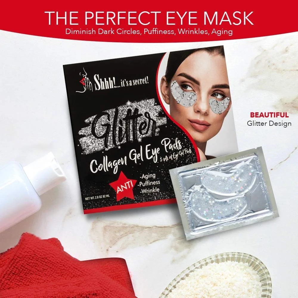 ماسک مرطوب کننده زیر چشم کلاژن | ماسک چشم برای چین و چروک، پف، سیاهی دور چشم، ضد پیری | درمان چشم تقویت شده با اکلیل (5 جفت)