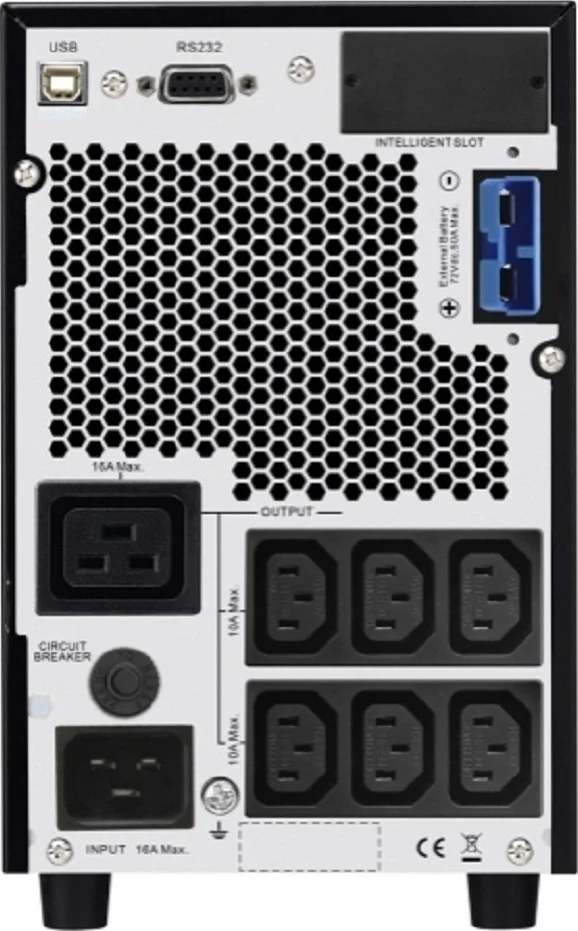 منبع تغذیه بدون وقفه ایزی APC SRV 3000VA، ولتاژ خروجی 230 ولت، همراه با بسته باتری خارجی، توان نامی 2400 وات، طول کابل 1.50 متر، 6 خروجی سوکت برق IEC 60320 C13 / 1 (C19)، مشکی | SRV3KIL