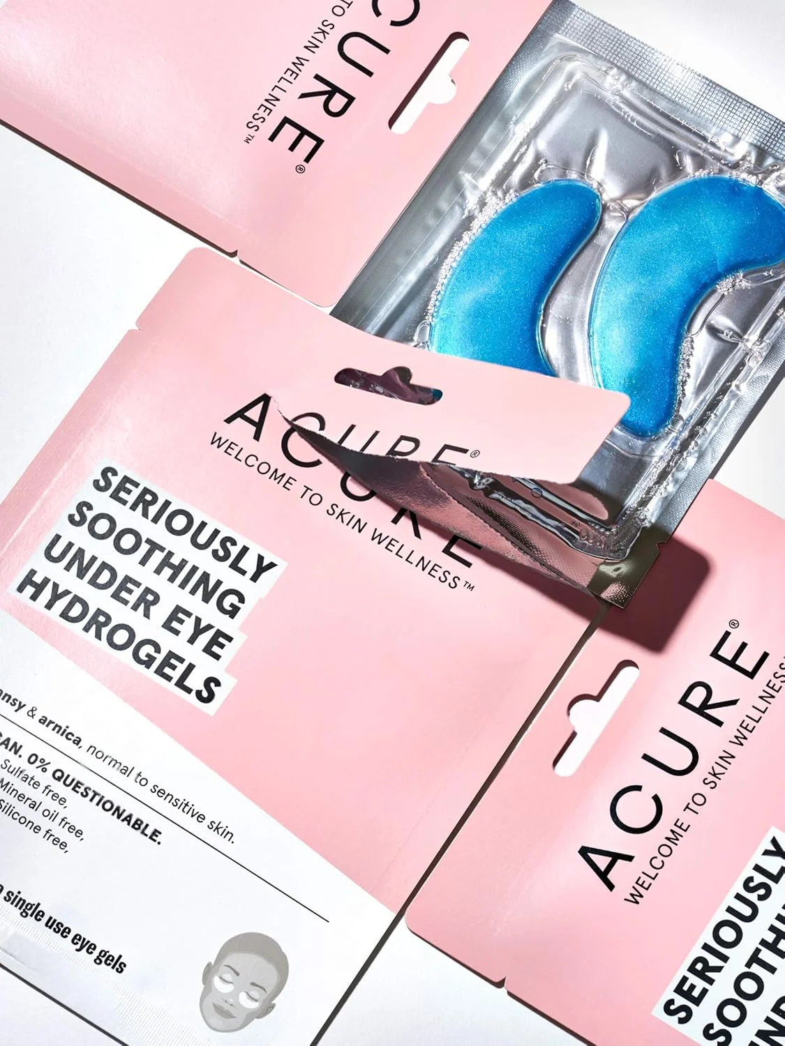 پد زیر چشم آبرسان و تسکین دهنده آکیور | 100% گیاهی | مناسب پوست های خشک تا حساس | تانسی آبی و آرنیکا - تسکین دهنده و کاهش دهنده حلقه های تیره | دو عدد یکبار مصرف