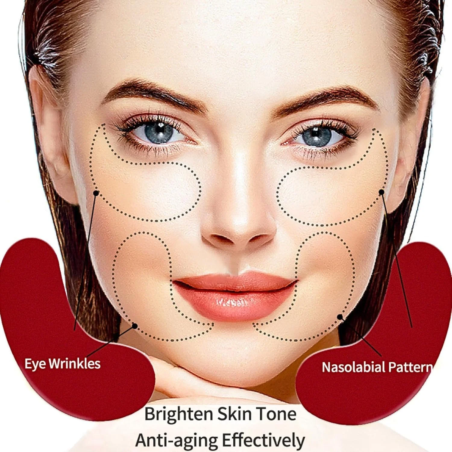 پد زیر چشم، ماسک چشم جینسینگ قرمز، رفع تیرگی، پف و چروک، تسکین فشار، مرطوب کننده، احیا کننده و شاداب کننده پوست