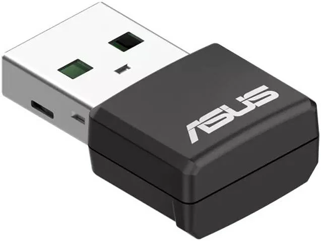 آداپتور USB بی‌سیم ASUS USB-AX55 Nano AX1800 WiFi 6، انتقال داده 1.8 گیگابیت بر ثانیه، باند 5 گیگاهرتز، OFDMA/MU-MIMO، امنیت WPA3، مشکی | 90IG06X0-MO0B00