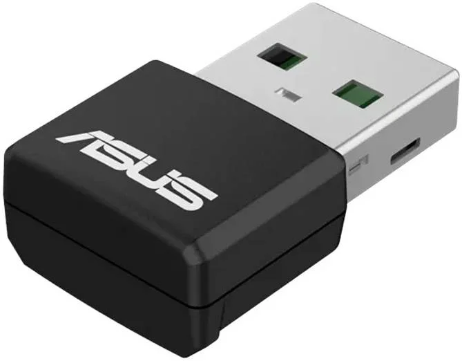 آداپتور USB بی‌سیم ASUS USB-AX55 Nano AX1800 WiFi 6، انتقال داده 1.8 گیگابیت بر ثانیه، باند 5 گیگاهرتز، OFDMA/MU-MIMO، امنیت WPA3، مشکی | 90IG06X0-MO0B00