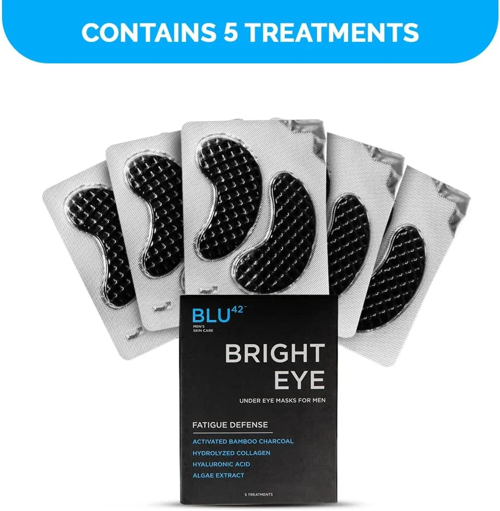 ماسک زیر چشم زغال فعال برای آقایان - پد چشم برای رفع خستگی، رفع سیاهی دور چشم، چین و چروک و پف - آبرسان، ضد پیری، ضد چروک - 5 عدد