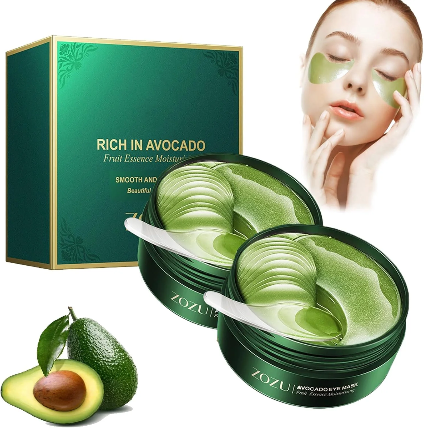 پک دو عددی ماسک چشم آووکادو، پچ های زیر چشم کلاژن طلایی، درمان مغذی مرطوب کننده برای پف، پچ های درمانی ضد پیری چشم، مناسب برای انواع پوست پک دو عددی ماسک چشم آووکادو، پچ های زیر چشم کلاژن طلایی، درمان مغذی مرطوب کننده برای پف، پچ های درمانی ضد پیری چشم، مناسب برای انواع پوست