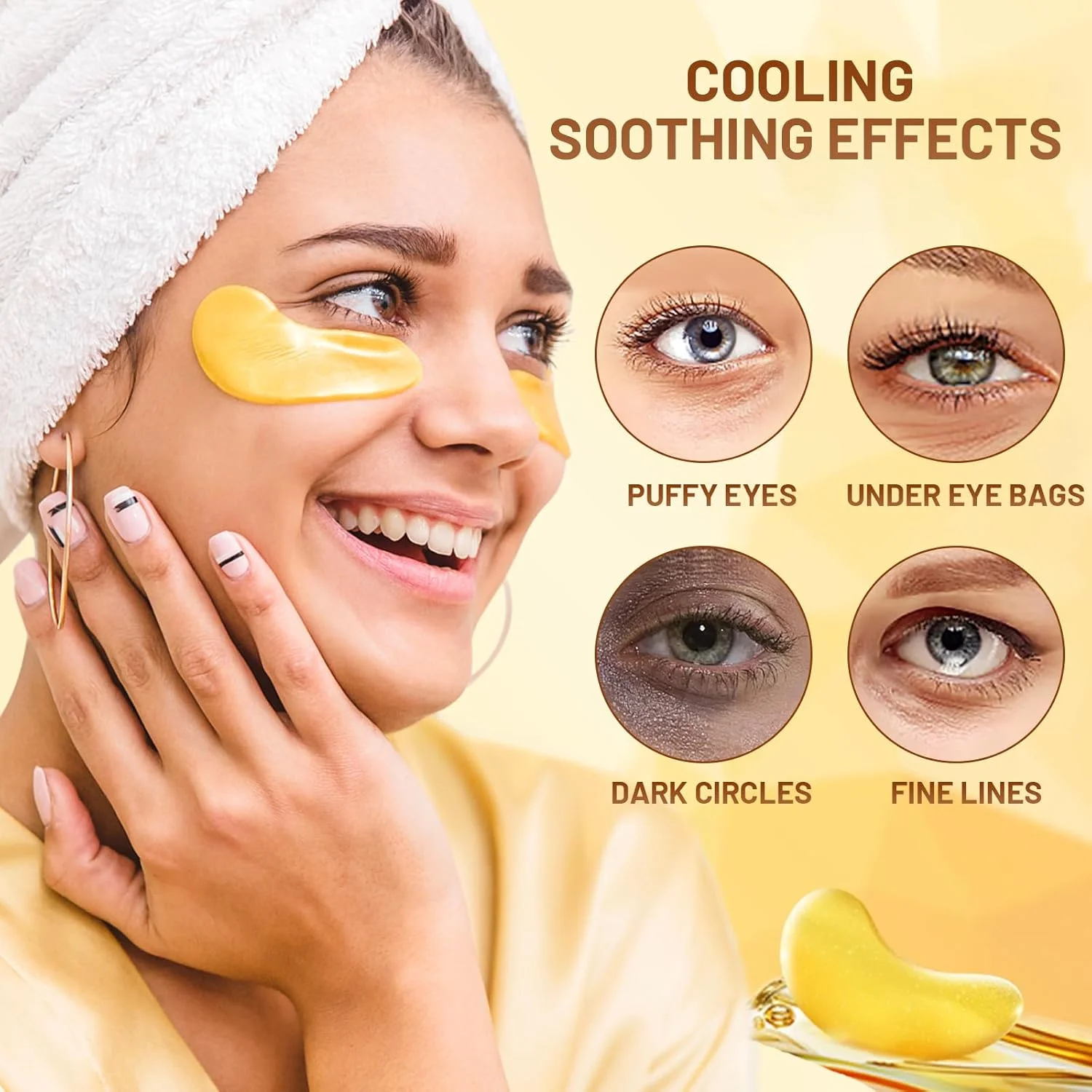 ماسک طلایی دور چشم POSTA، ماسک درمانی چشم 20 جفتی حاوی کلاژن، ماسک درمانی زیر چشم برای پف، رفع تیرگی دور چشم، قابل استفاده برای رفع پف زیر چشم، پچ ضد پیری، هدیه لوکس برای زنان و مردان