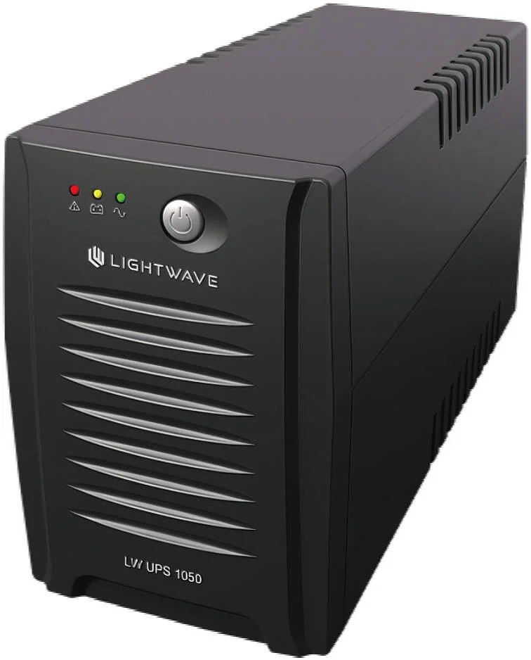 منبع تغذیه پشتیبان باتری لایت ویو UPS، ظرفیت 1050VA، حداکثر زمان انتقال 13 میلی‌ثانیه، حالت AC موج سینوسی حالت DC موج مربعی، باتری بدون نیاز به نگهداری سرب-اسید، مشکی | LW-UPS1050