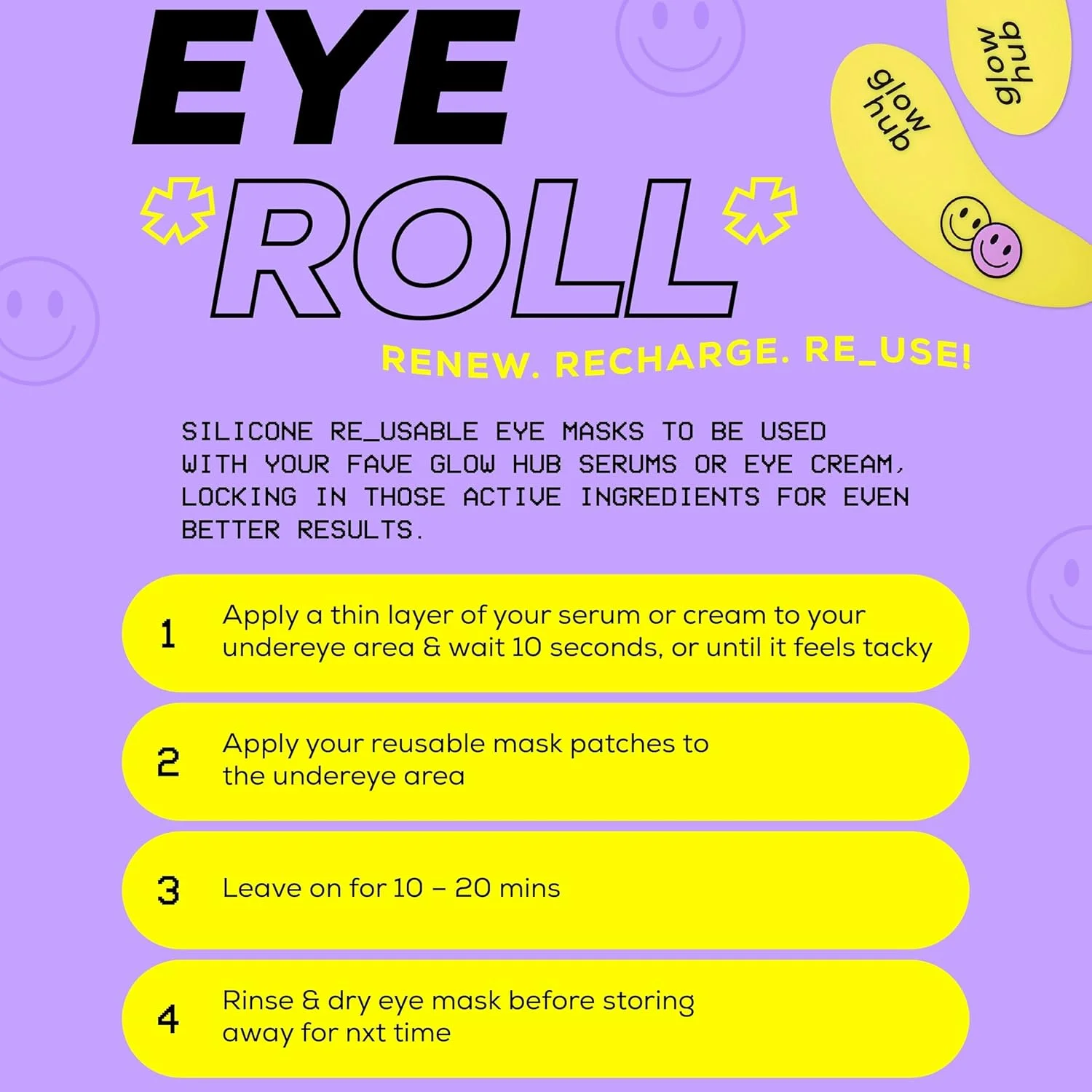 پدهای سیلیکونی زیر چشم قابل استفاده مجدد Glow Hub - بسته 1 عددی پدهای سیلیکونی زیر چشم قابل استفاده مجدد Glow Hub - بسته 1 عددی