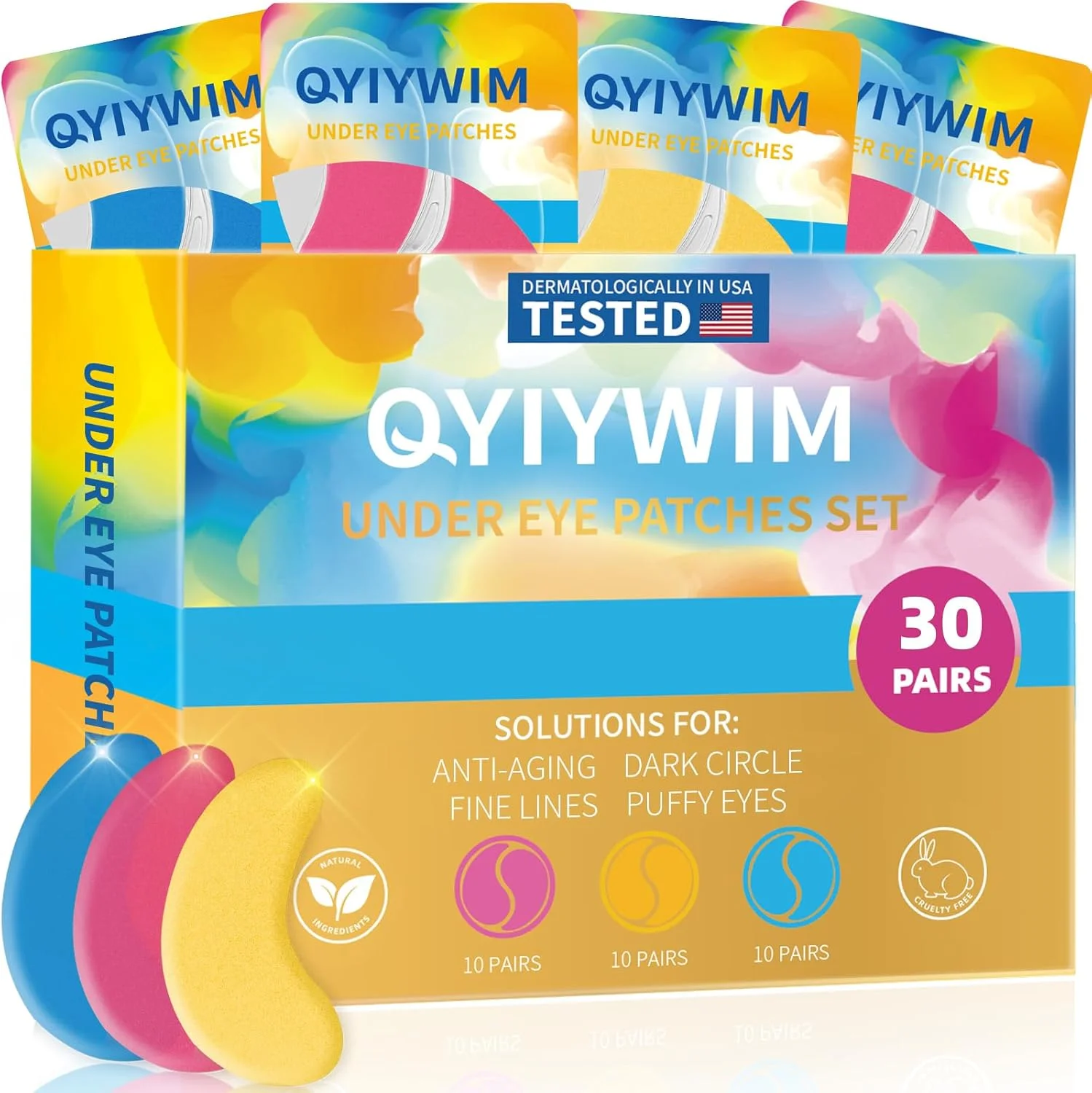 پچ زیر چشم برای درمان پف چشم 30 جفت، ماسک چشم طلای 24 عیار برای سیاهی و پف، ماسک چشم اسید هیالورونیک برای پف، پدهای ژلی چشم، درمان کیسه های چشم، مراقبت از پوست ماسک چشم