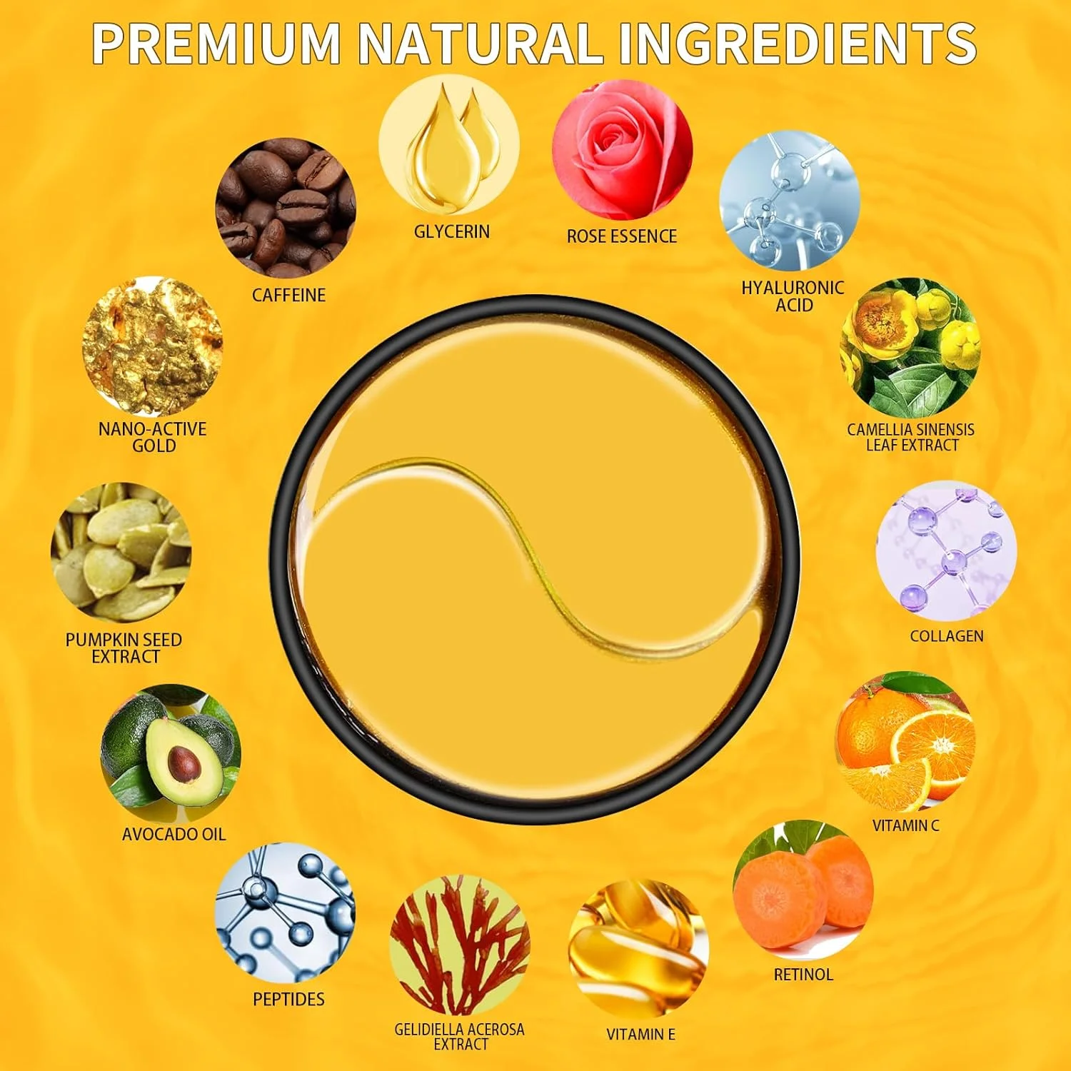 ماسک چشم طلای 24 عیار برای سیاهی و پف زیر چشم، 70 عدد، پچ زیر چشم برای درمان پف زیر چشم، ماسک زیر چشم حاوی کافئین، اسید هیالورونیک و پپتیدها برای درمان کیسه های زیر چشم، مراقبت از پوست با ماسک چشم ماسک چشم طلای 24 عیار برای سیاهی و پف زیر چشم، 70 عدد، پچ زیر چشم برای درمان پف زیر چشم، ماسک زیر چشم حاوی کافئین، اسید هیالورونیک و پپتیدها برای درمان کیسه های زیر چشم، مراقبت از پوست با ماسک چشم