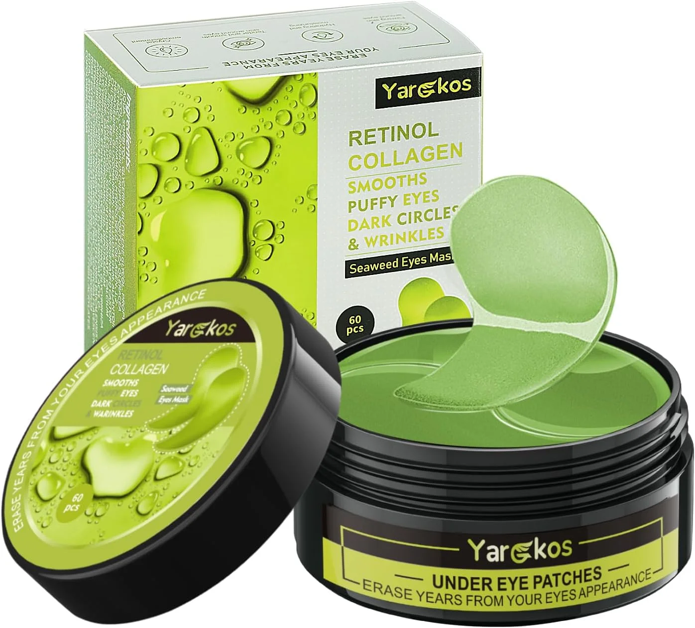 ماسک زیر چشم طلای سبز (60 عدد)، پدهای ژلی آبرسان کلاژن، کاهش پف، 30 جفت پچ زیر چشم برای درمان سیاهی و پف زیر چشم، چروک، محصول مراقبت از پوست شخصی زیبایی زنان و مردان ماسک زیر چشم طلای سبز (60 عدد)، پدهای ژلی آبرسان کلاژن، کاهش پف، 30 جفت پچ زیر چشم برای درمان سیاهی و پف زیر چشم، چروک، محصول مراقبت از پوست شخصی زیبایی زنان و مردان