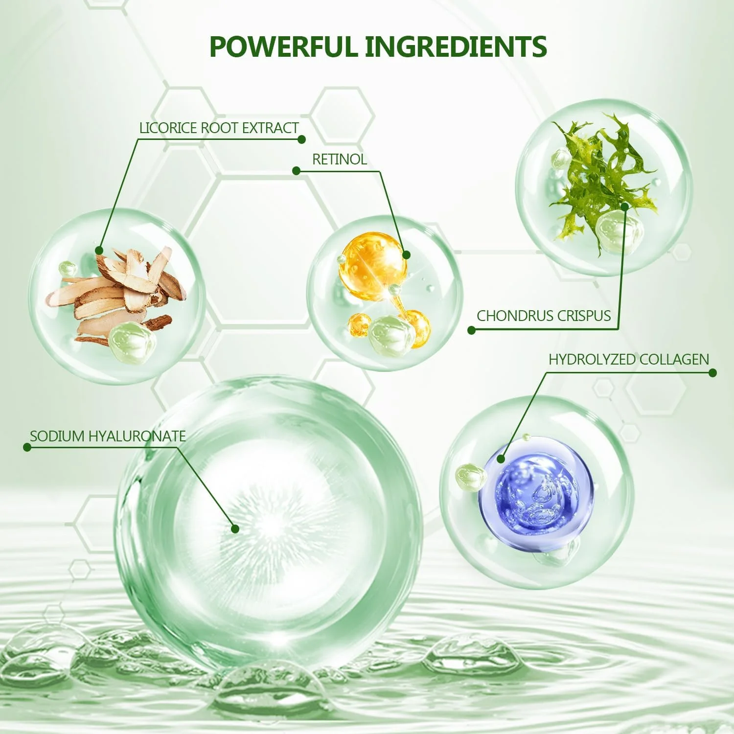 ماسک زیر چشم طلای سبز (60 عدد)، پدهای ژلی آبرسان کلاژن، کاهش پف، 30 جفت پچ زیر چشم برای درمان سیاهی و پف زیر چشم، چروک، محصول مراقبت از پوست شخصی زیبایی زنان و مردان