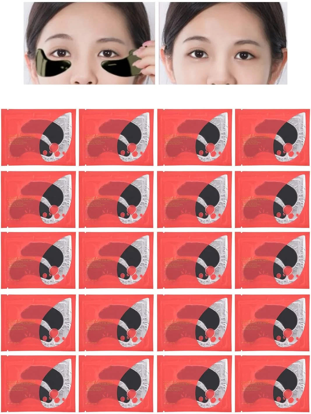 پدهای زیر چشم، ماسک چشم مروارید سیاه تسکین دهنده، تغذیه آسان و خانگی برای زیبایی