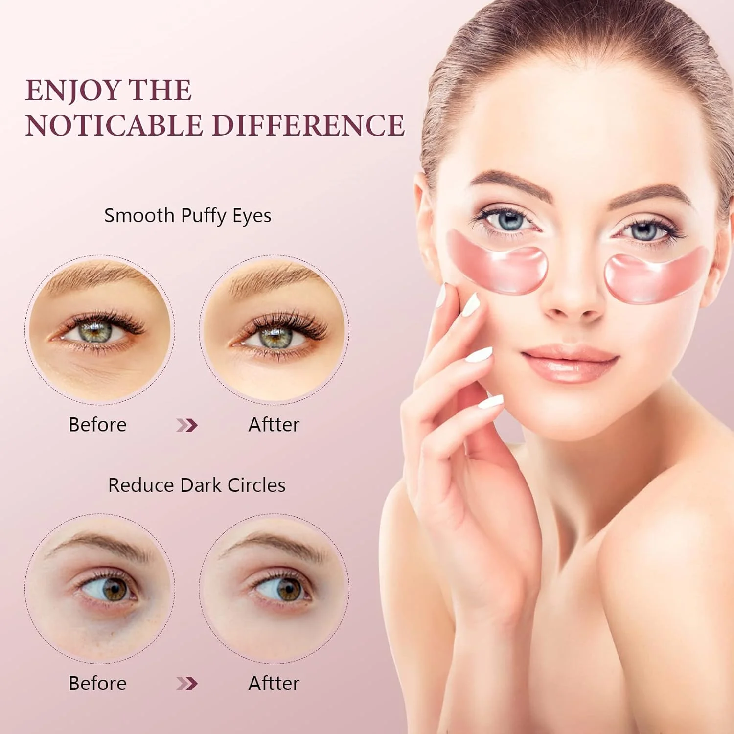 ماسک زیر چشم، پدهای ژلی زیر چشم حاوی کلاژن، ماسک های پچ مراقبت از پوست چشم برای زنان و مردان