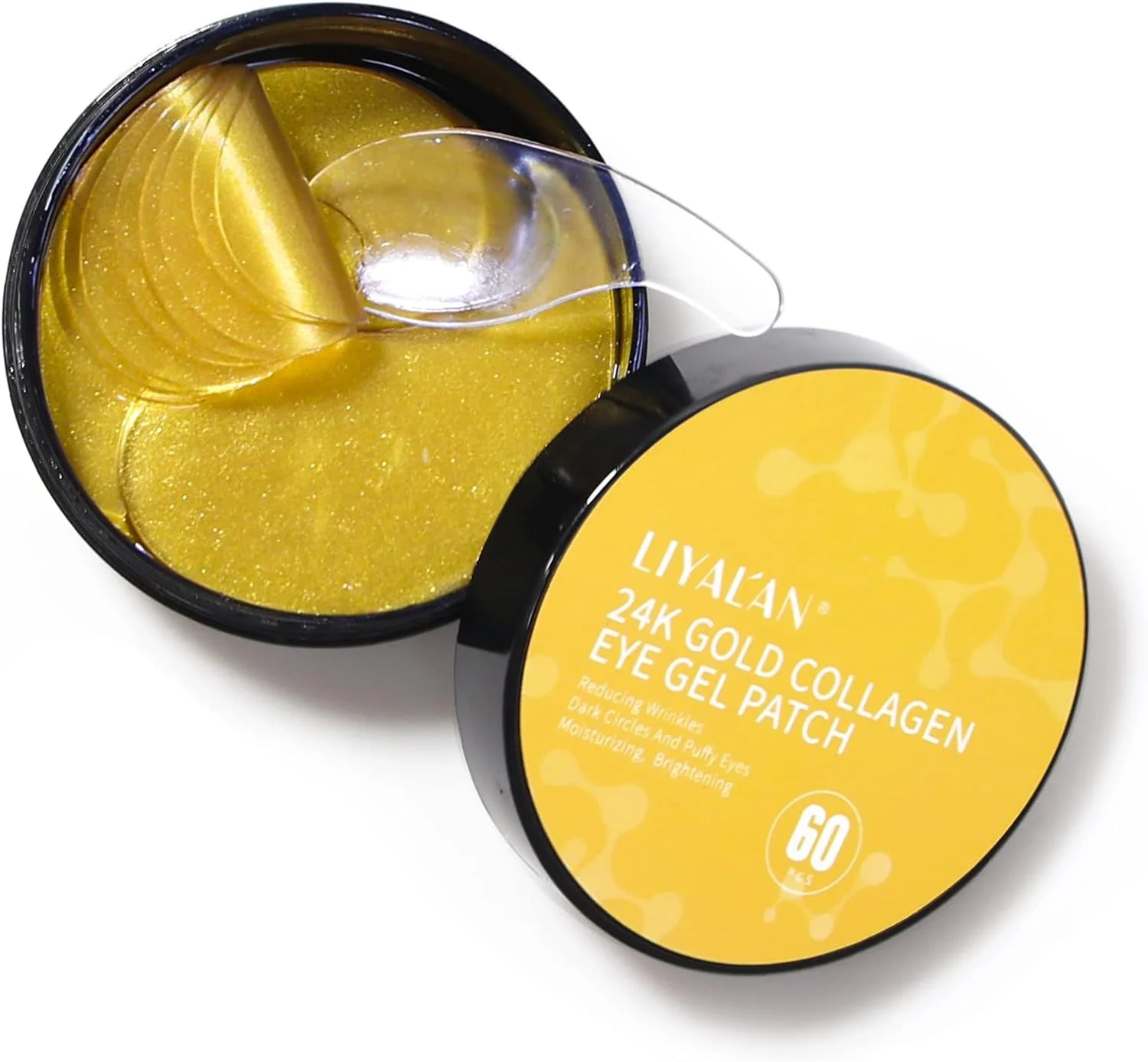 پدهای زیر چشم طلای 24K لیالان برای سیاهی و پف زیر چشم، محصولات مراقبت از پوست ماسک چشم برای زیبایی چشم های پف کرده برای زنان 60 عدد پدهای زیر چشم طلای 24K لیالان برای سیاهی و پف زیر چشم، محصولات مراقبت از پوست ماسک چشم برای زیبایی چشم های پف کرده برای زنان 60 عدد