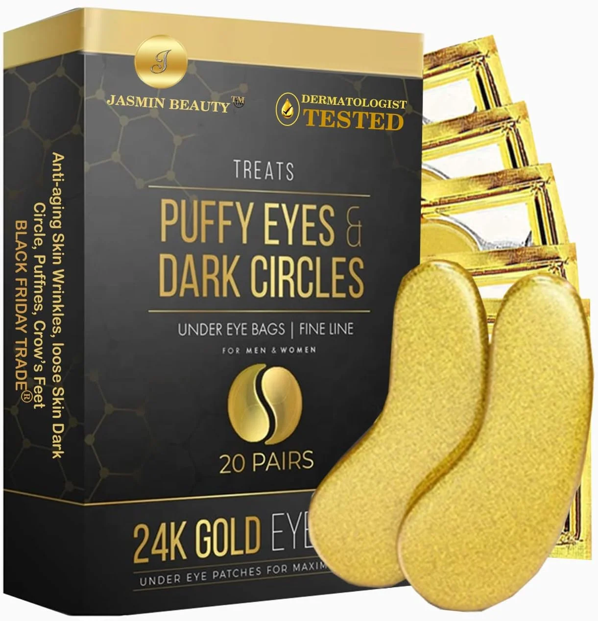 پدهای زیر چشم - 20 جفت پد زیر چشم برای پف زیر چشم، ماسک چشم برای حلقه های تیره و درمان پف کردگی، کاهش خستگی، کاهش چین و چروک، پدهای زیر چشم، ماسک چشم طلای 24 عیار برای حلقه های تیره پدهای زیر چشم - 20 جفت پد زیر چشم برای پف زیر چشم، ماسک چشم برای حلقه های تیره و درمان پف کردگی، کاهش خستگی، کاهش چین و چروک، پدهای زیر چشم، ماسک چشم طلای 24 عیار برای حلقه های تیره