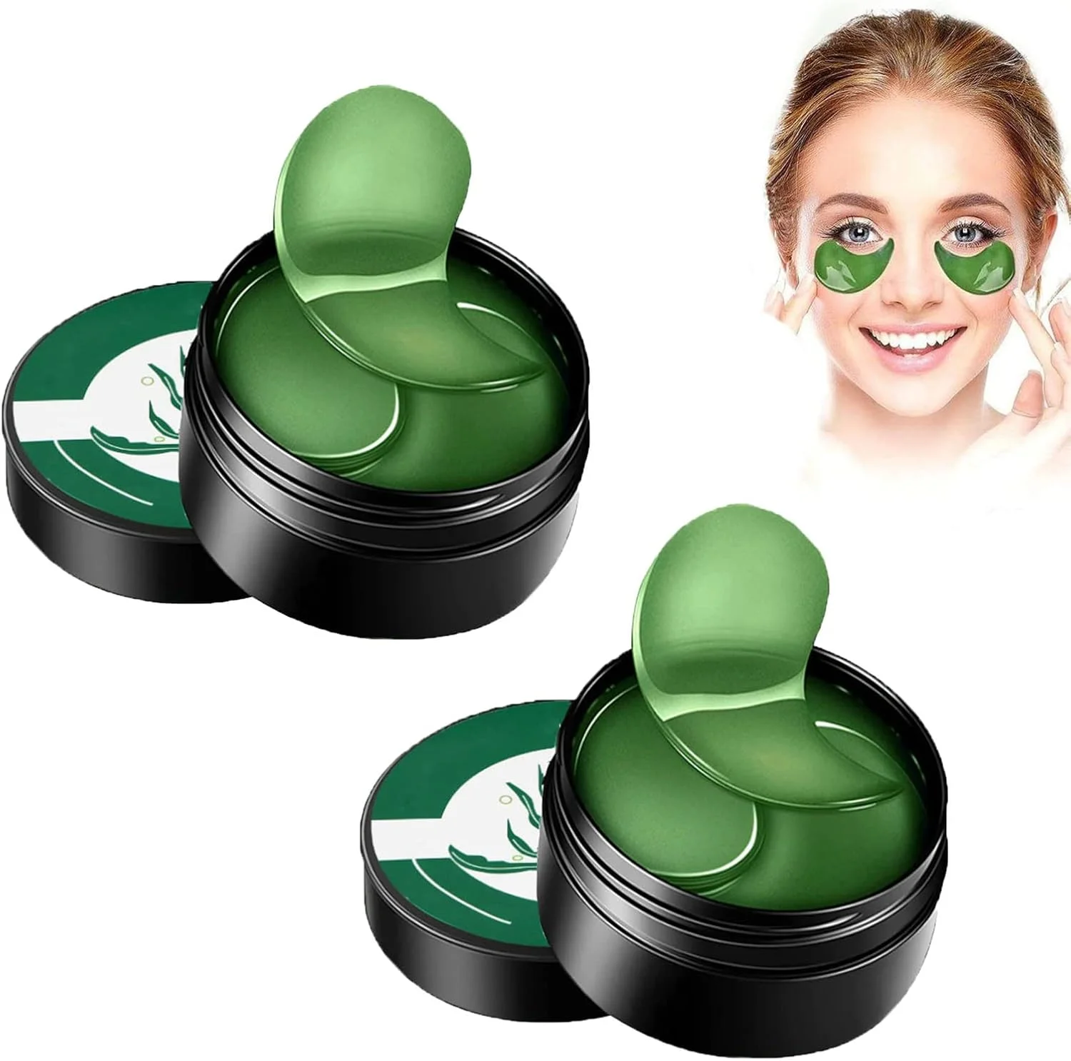 ماسک چشم جلبک دریایی، ماسک چشم کریستالی جلبک دریایی سبز، پدهای آبرسان ضد چروک چشم، کاهش پف زیر چشم برای حلقه های تیره و چروک (120 عدد)