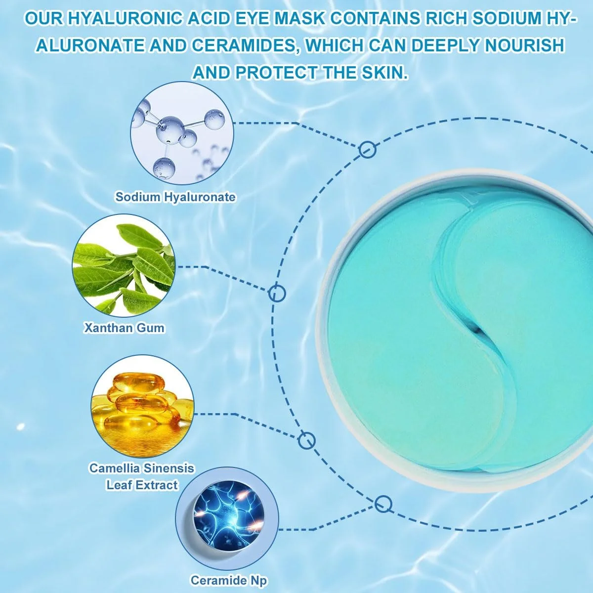 پدهای زیر چشم، 30 جفت ماسک زیر چشم حاوی اسید هیالورونیک، ماسک چشم برای پف زیر چشم، پدهای زیر چشم برای رفع پف، ضد پیری، مرطوب کننده و کاهش تیرگی دور چشم پدهای زیر چشم، 30 جفت ماسک زیر چشم حاوی اسید هیالورونیک، ماسک چشم برای پف زیر چشم، پدهای زیر چشم برای رفع پف، ضد پیری، مرطوب کننده و کاهش تیرگی دور چشم