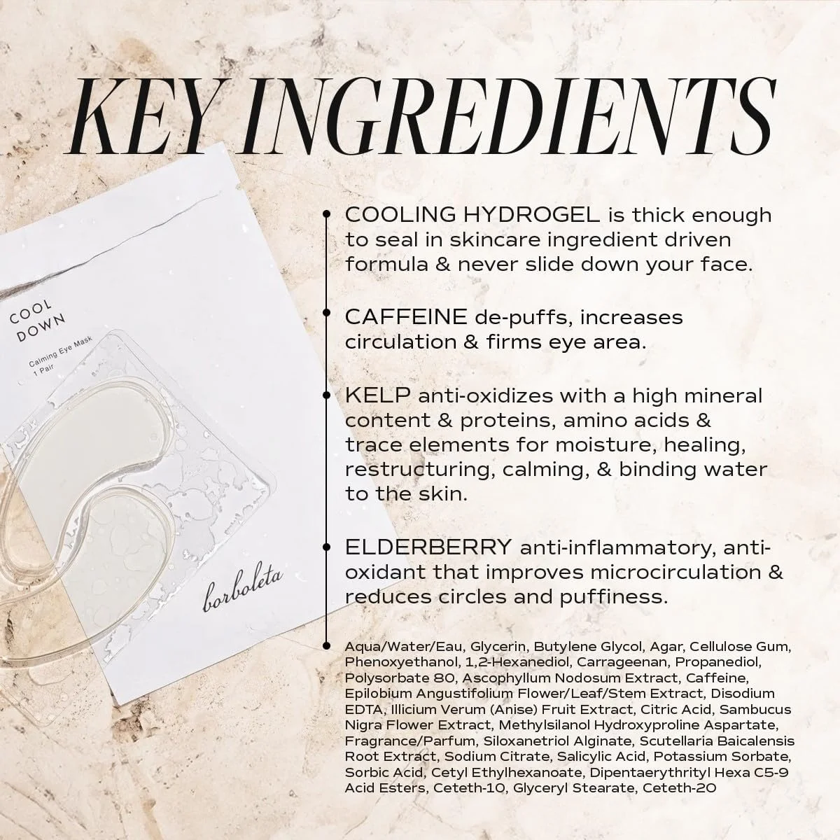 ماسک زیر چشم خنک کننده و آرامش بخش بوربولتا