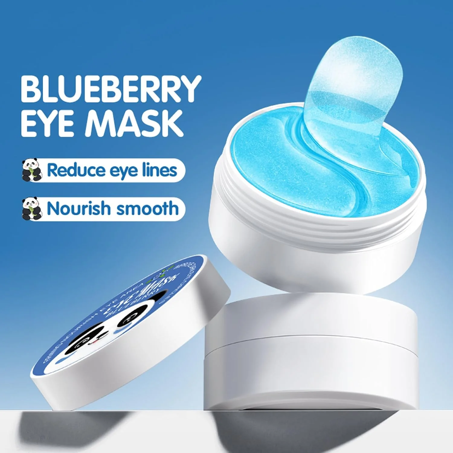 پچ های آبرسان زیر چشم برای سیاهی و پف زیر چشم - 60 جفت ماسک چشم با اسید هیالورونیک، بلوبری و سنتلا - وگان، مراقبت از پوست بدون تست حیوانی
