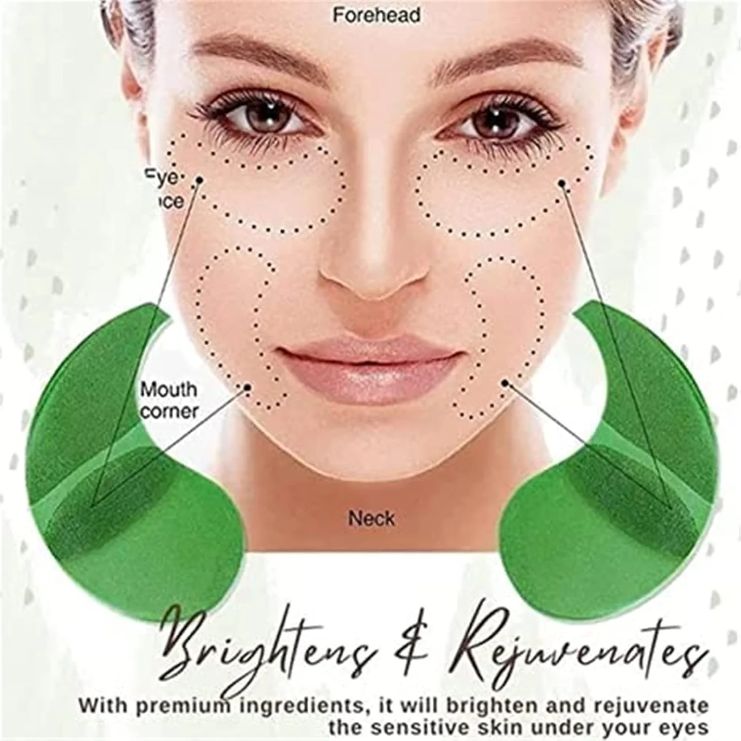 ماسک چشم جلبک دریایی، ماسک چشم کریستالی جلبک دریایی سبز، پدهای آبرسان ضد چروک چشم، کاهش پف زیر چشم برای حلقه های تیره و چروک (120 عدد)