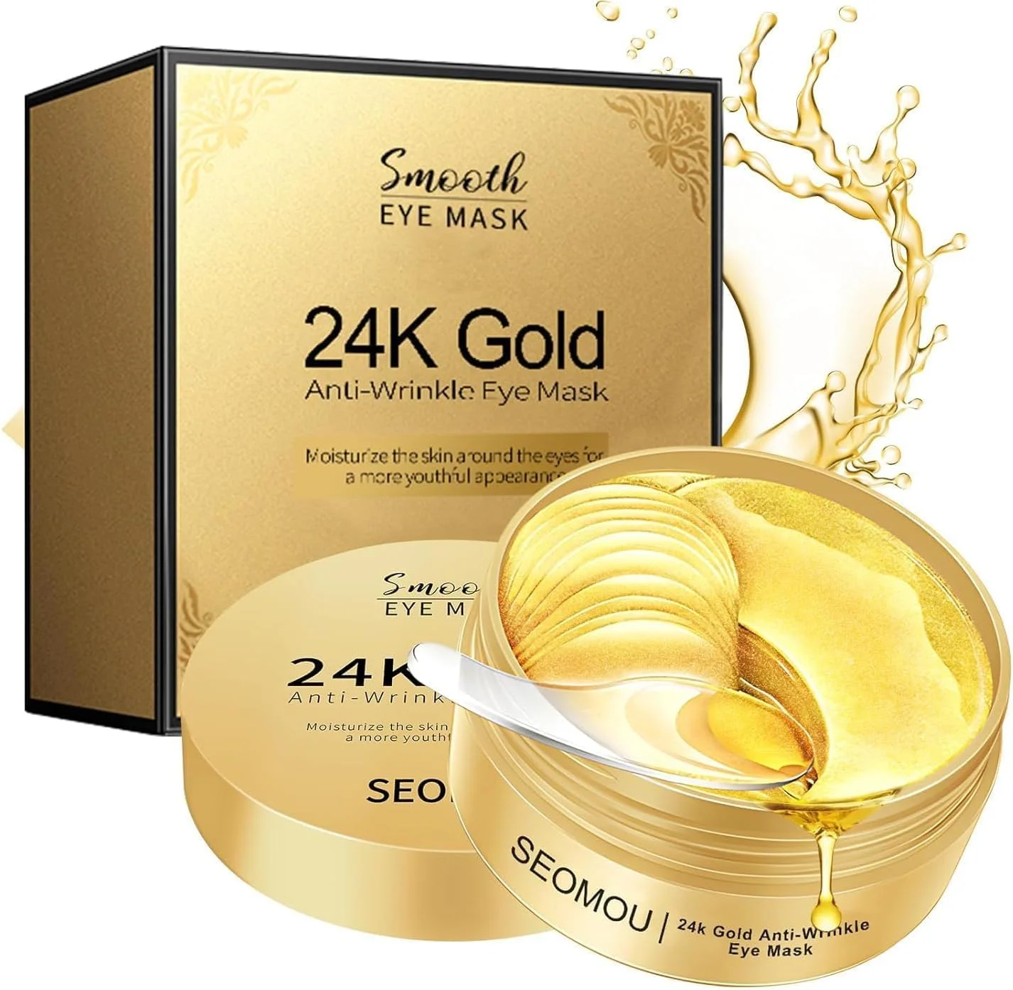 پدهای زیر چشم برای سیاهی و پف زیر چشم، (60 عدد طلای 24 عیار) ماسک های مراقبت از پوست زیر چشم، پدهای ضد چروک، ماسک چشم موسین حلزون، آبرسان، مرطوب کننده و روشن کننده، و پوستی شاداب و جوان به شما هدیه می دهد.