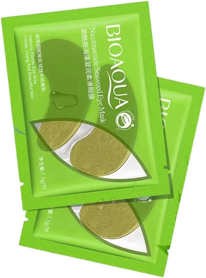 پچ ماسک زیر چشم جلبک دریایی نیاسینامید بایوآکوا - ماسک های چشم هیدروژل خنک کننده برای حلقه های تیره، پف و خطوط ریز، آبرسان، 5 جفت، سبز پچ ماسک زیر چشم جلبک دریایی نیاسینامید بایوآکوا - ماسک های چشم هیدروژل خنک کننده برای حلقه های تیره، پف و خطوط ریز، آبرسان، 5 جفت، سبز