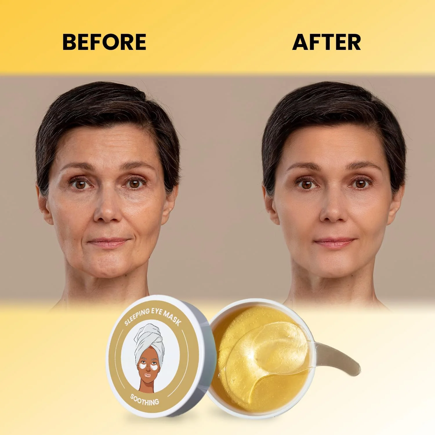 ماسک دور چشم طلایی ای بی سی بادی کر ایولیوبدا، ماسک زیر چشم و پچ های کلاژن دور چشم مناسب برای پف و سیاهی دور چشم (30 جفت)