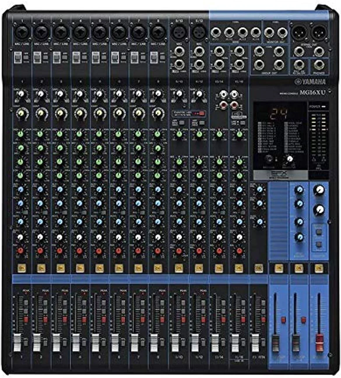 میکسر صدا 16 کانال یاماها مدل MG16XU با پری امپ میکروفون DE PRE، سوییچ Pad، فانتوم پاور 48+ ولت، شاسی فلزی و منبع تغذیه یونیورسال داخلی میکسر صدا 16 کانال یاماها مدل MG16XU با پری امپ میکروفون DE PRE، سوییچ Pad، فانتوم پاور 48+ ولت، شاسی فلزی و منبع تغذیه یونیورسال داخلی