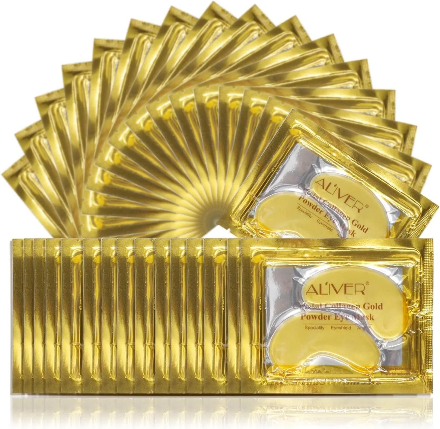 ماسک درمان زیر چشم - پدهای ژلی زیر چشم کلاژن طلای 24 عیار، کاهش دهنده سیاهی و پف زیر چشم، ضد چروک، تسکین دهنده خطوط خشک، پدهای مراقبت از چشم 25 جفت - بسته بندی تکی