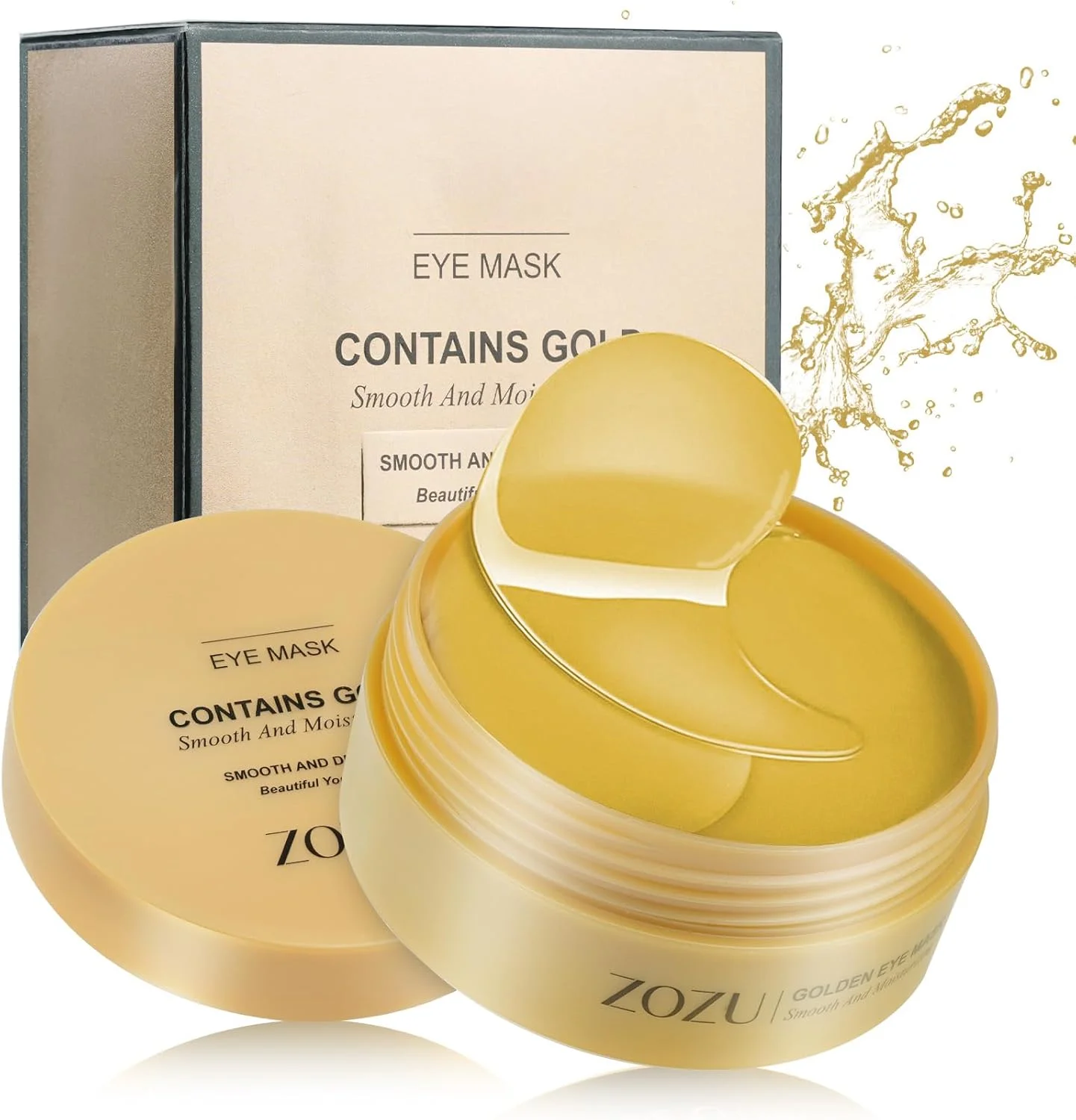 پدهای زیر چشم LOPHE، ماسک های زیر چشم کلاژن طلای 24 عیار برای پف زیر چشم، پدهای ژلی مرطوب کننده زیر چشم برای حلقه های تیره، بهبود خطوط، سفت کننده و آبرسان پدهای زیر چشم (30 جفت)