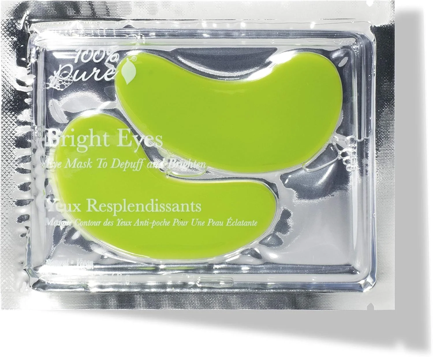 ماسک دور چشم روشن کننده 100% خالص، صاف کننده چروک، احیا کننده، کاهش دهنده سیاهی دور چشم و پف - پچ های آبرسان و مرطوب کننده برای چشم های خسته و پف صبحگاهی - وگان - 1 بسته