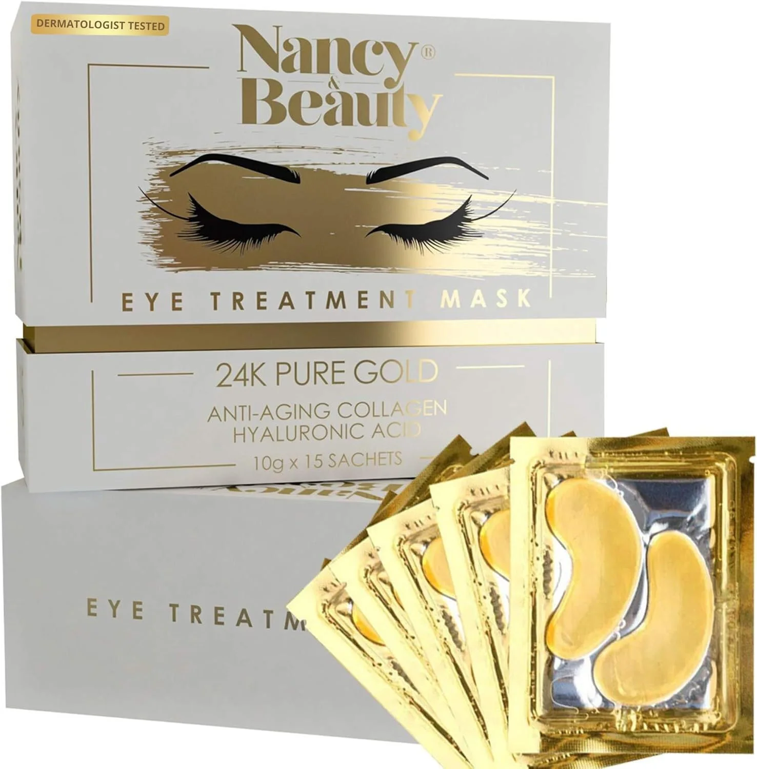 پد زیر چشم - ماسک زیر چشم طلای 24 عیار، ماسک درمان سیاهی دور چشم، درمان ضد چروک و پف زیر چشم، پچ کلاژن و ماسک مراقبت از پوست چشم، پدهای ژلی زیر چشم 20 جفت