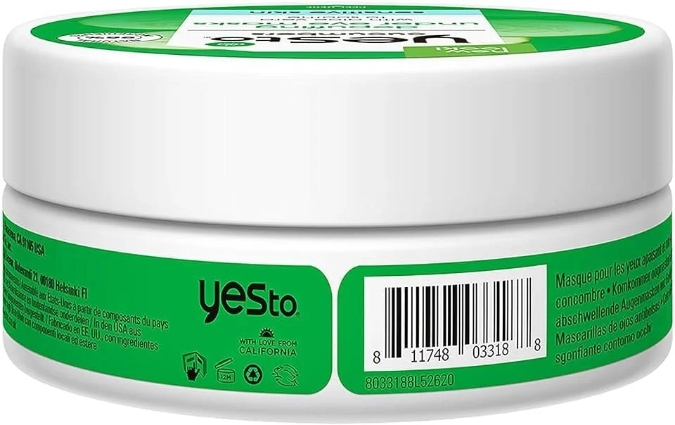 ماسک زیر چشم تسکین دهنده و ضد پف برای پوست حساس، خیار، 8 عدد