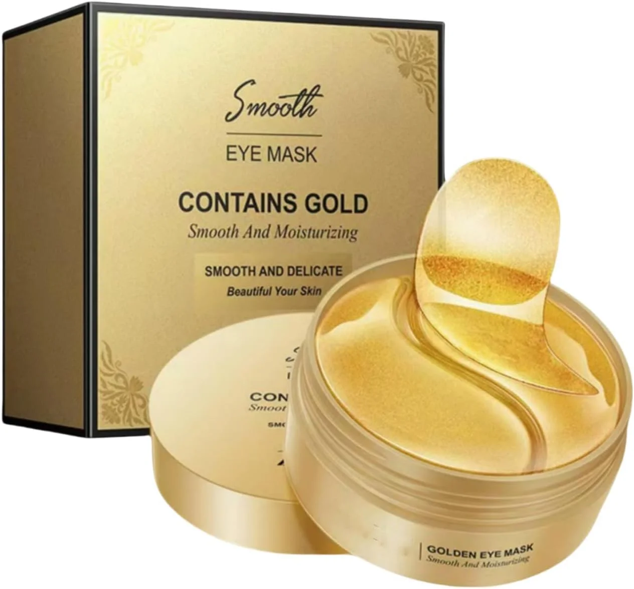 پچ زیر چشم حاوی اسید هیالورونیک و طلای 24 عیار - 30 جفت - ماسک زیر چشم برای مراقبت از چشم، آبرسان و مرطوب کننده، پچ زیر چشم برای سیاهی و پف کردگی (طلای 24 عیار)