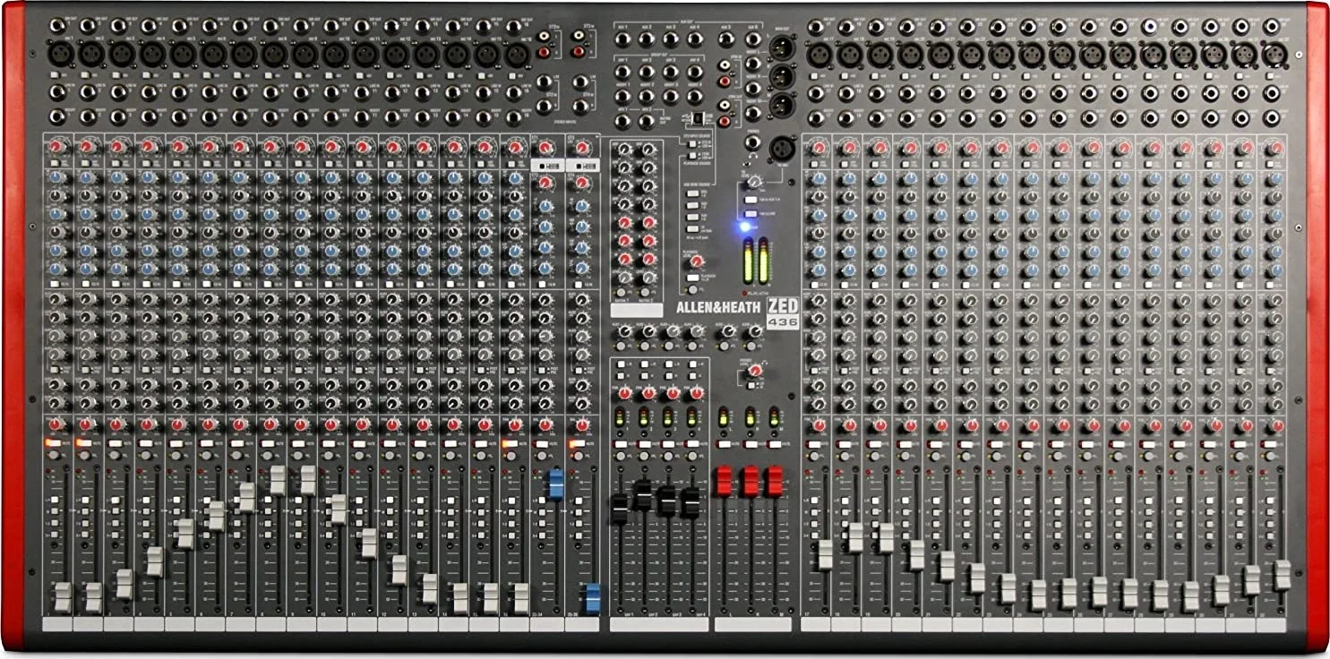 میکسر زنده 32 کانال Allen & Heath ZED 3642 (ZED 436) با 4 باس، رابط USB، پری امپ DuoPre، 6 خروجی Aux و اکولایزر 4 باندی MusiQ | ZED3642 میکسر زنده 32 کانال Allen & Heath ZED 3642 (ZED 436) با 4 باس، رابط USB، پری امپ DuoPre، 6 خروجی Aux و اکولایزر 4 باندی MusiQ | ZED3642