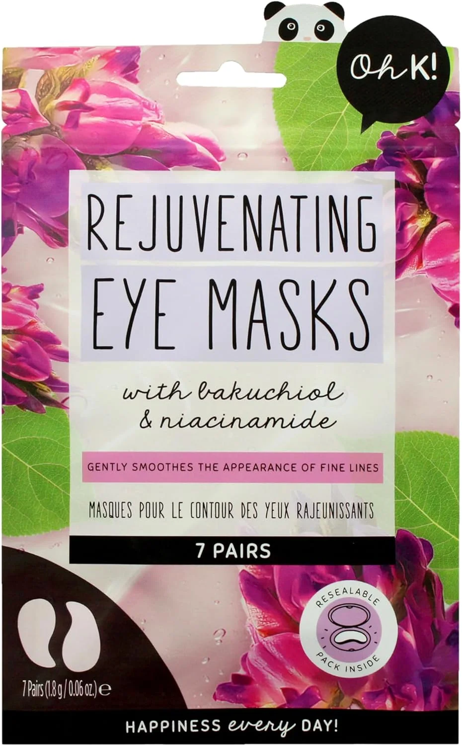 او کی! ماسک احیا کننده زیر چشم - بسته چندتایی 7 جفتی ماسک هیدروژلی خنک کننده برای احیا و شاداب کردن چشم های خسته - کاهش پف، حلقه های تیره و خطوط ریز