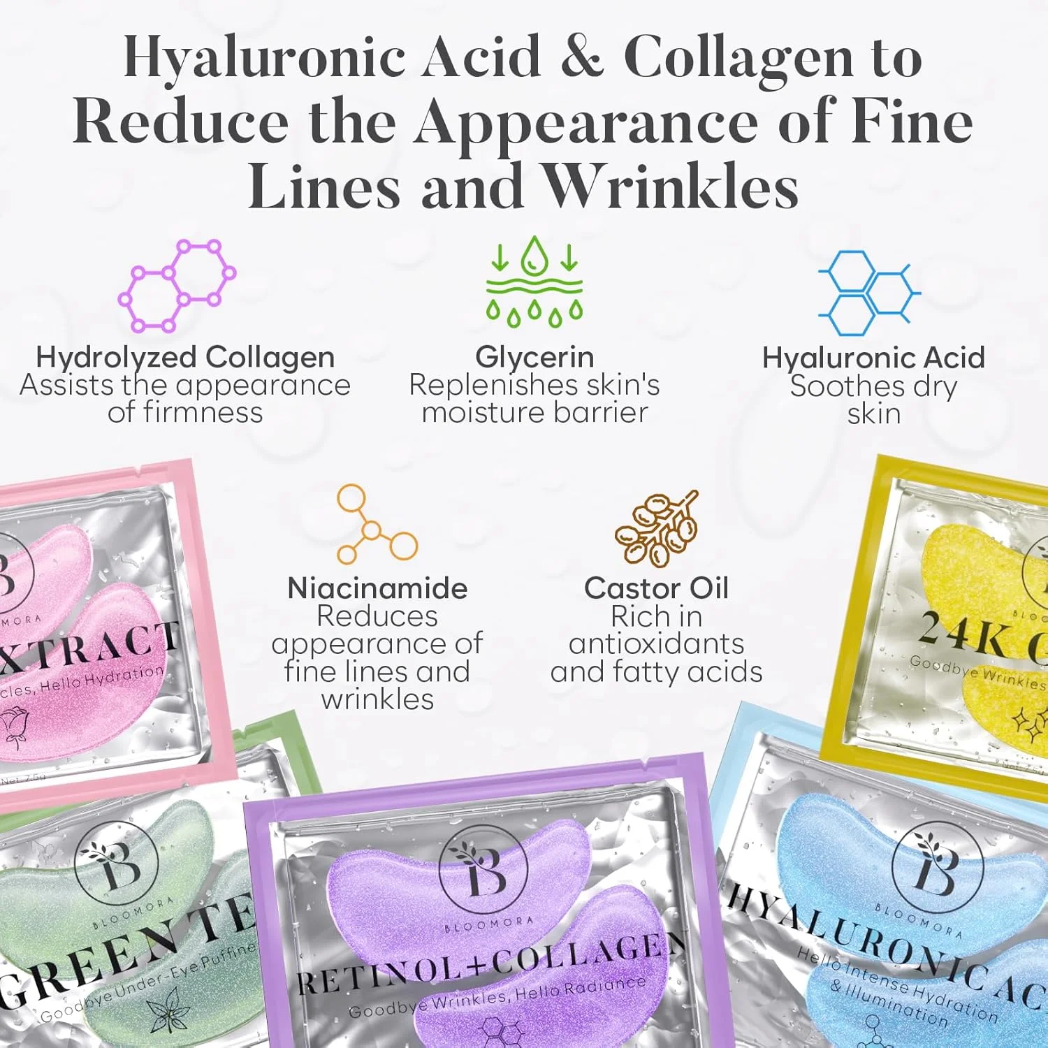 ماسک زیر چشم متنوع (30 جفت) پچ های زیر چشم برای حلقه های تیره، پچ های زیر چشم برای پف زیر چشم و حلقه های تیره، ماسک چشم عمده، مراقبت از چشم، درمان پف زیر چشم