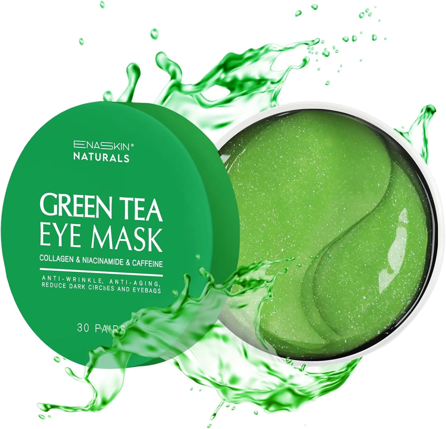 پچ ماسک زیر چشم Enaskin Naturals، پچ های ژلی کلاژن رتینول زیر چشم برای سیاهی و پف، ماسک آبرسان و مرطوب کننده چشم طلای 24 عیار، ضد پیری، ضد چروک، خنک کننده، مناسب سفر و خواب