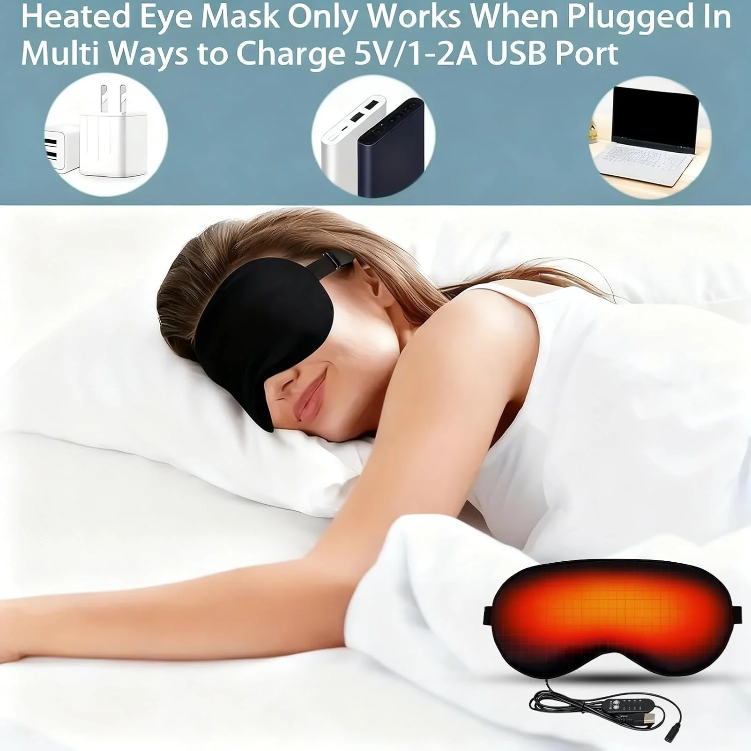 کمپرس گرم چشم - ماساژور گرم کننده ملایم و قابل حمل | پوشش چشم گرم کننده USB | برای خانه، مسافرت، دفتر، شب، هواپیما، یوگا، خواب، استراحت، تولد، تعطیلات کمپرس گرم چشم - ماساژور گرم کننده ملایم و قابل حمل | پوشش چشم گرم کننده USB | برای خانه، مسافرت، دفتر، شب، هواپیما، یوگا، خواب، استراحت، تولد، تعطیلات