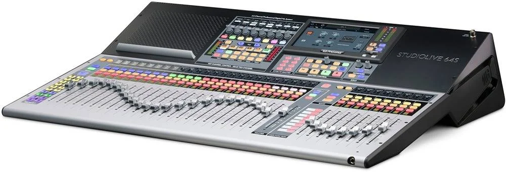 میکسر دیجیتال/ضبط کننده/اینترفیس 76 کاناله PreSonus StudioLive 64S Series III S، دارای 33 فیدر موتورایز لمسی، موتور پردازشگر چهارهسته ای FLEX DSP، صفحه نمایش لمسی تمام رنگی | STUDIOLIVE 64S میکسر دیجیتال/ضبط کننده/اینترفیس 76 کاناله PreSonus StudioLive 64S Series III S، دارای 33 فیدر موتورایز لمسی، موتور پردازشگر چهارهسته ای FLEX DSP، صفحه نمایش لمسی تمام رنگی | STUDIOLIVE 64S