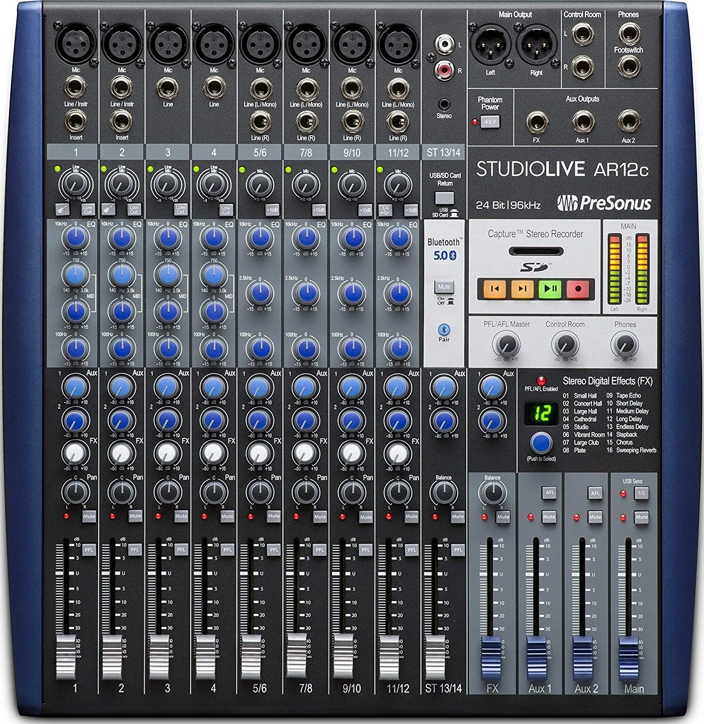 میکسر اجرای دیجیتال/آنالوگ هیبریدی 14 کاناله PreSonus StudioLive AR12C USB-C، بدون آمپلی فایر | AR12C میکسر اجرای دیجیتال/آنالوگ هیبریدی 14 کاناله PreSonus StudioLive AR12C USB-C، بدون آمپلی فایر | AR12C
