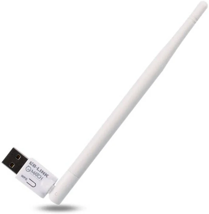 آداپتور وای فای USB ال بی-لینک، دانگل وای فای USB، 802.11n، آنتن 5dBi، سرعت بی سیم 150 مگابیت بر ثانیه، آداپتور مینی LAN بی سیم دکمه WPS، سفید | BL-WN155A