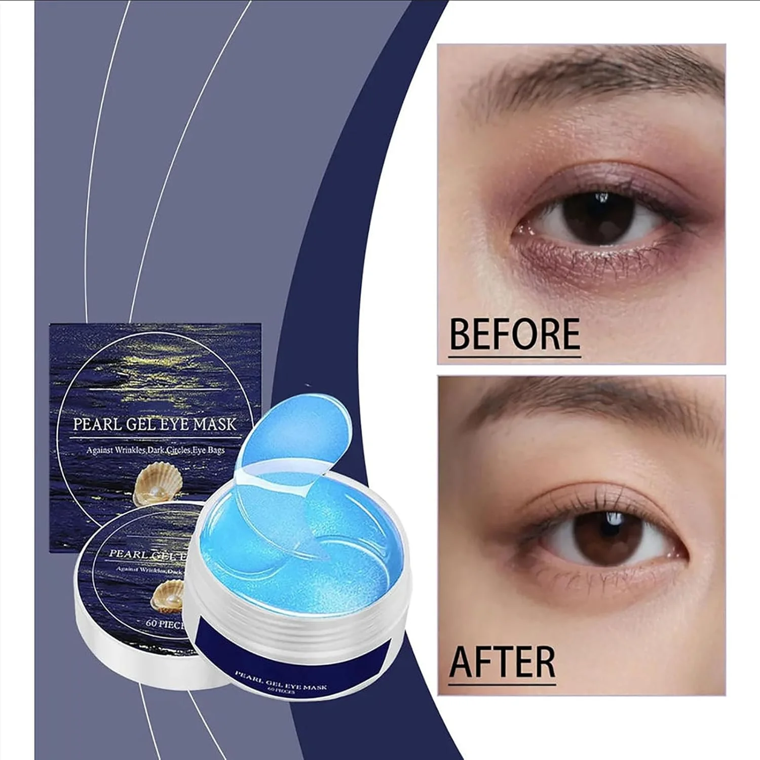 پدهای ماسک چشم کلاژن اسید هیالورونیک، 60 عدد پد ماسک چشم ژل مروارید، پدهای زیر چشم برای سیاهی و پف، مرطوب کننده، درمان کیسه های زیر چشم برای زنان و مردان (1 عدد) پدهای ماسک چشم کلاژن اسید هیالورونیک، 60 عدد پد ماسک چشم ژل مروارید، پدهای زیر چشم برای سیاهی و پف، مرطوب کننده، درمان کیسه های زیر چشم برای زنان و مردان (1 عدد)