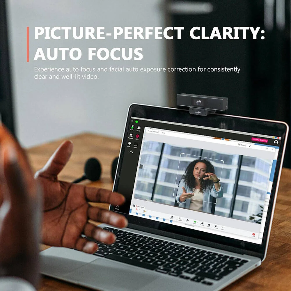 دوربین کنفرانس و وب‌کم 2K کولپو مدل AI Huddle Desk Mate با قابلیت فوکوس خودکار و هوش مصنوعی، رنگ مشکی | CP-P23A