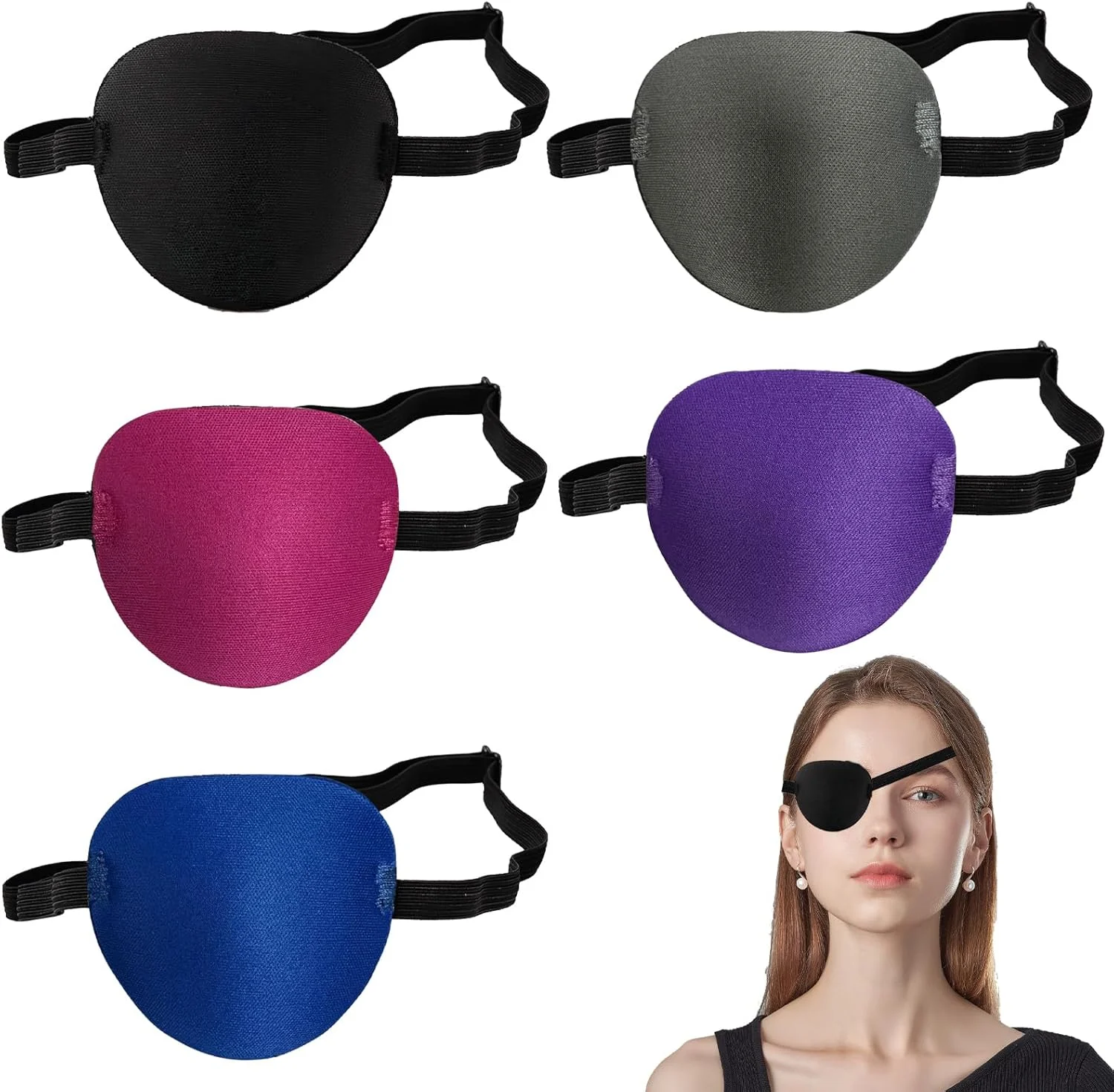 چشم بند پزشکی برای بزرگسالان، چشم بند پزشکی نرم و قابل تنظیم، محافظ چشم بعد از جراحی آب مروارید، چشم بند طبی برای آمبلیوپی و استرابیسم، طراحی سه بعدی مقعر