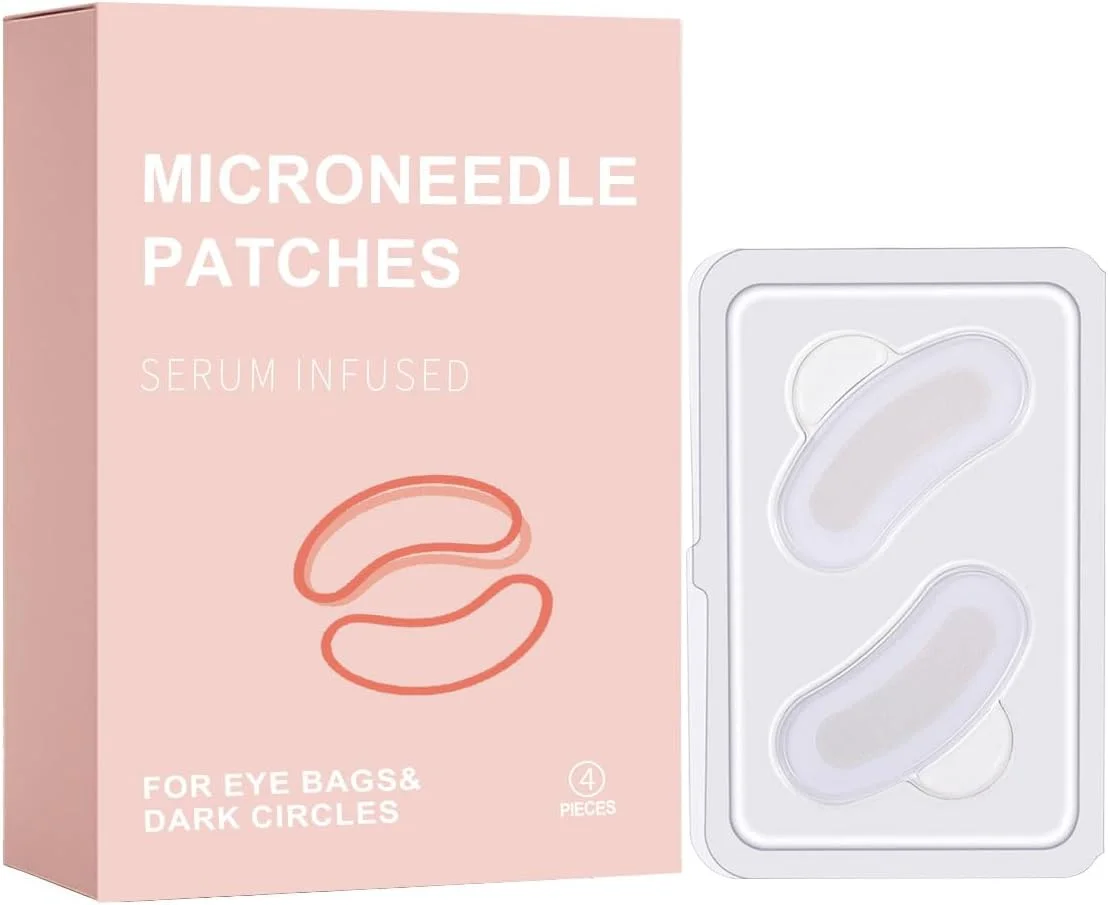 پچ های میکرونیدل دور چشم 丨 ماسک چشم با اسید هیالورونیک و کلاژن برای حلقه های تیره دور چشم برای خانم ها 丨 آبرسانی و مرطوب کننده، سفت کننده پوست، کاهش تیرگی 丨 4 عدد