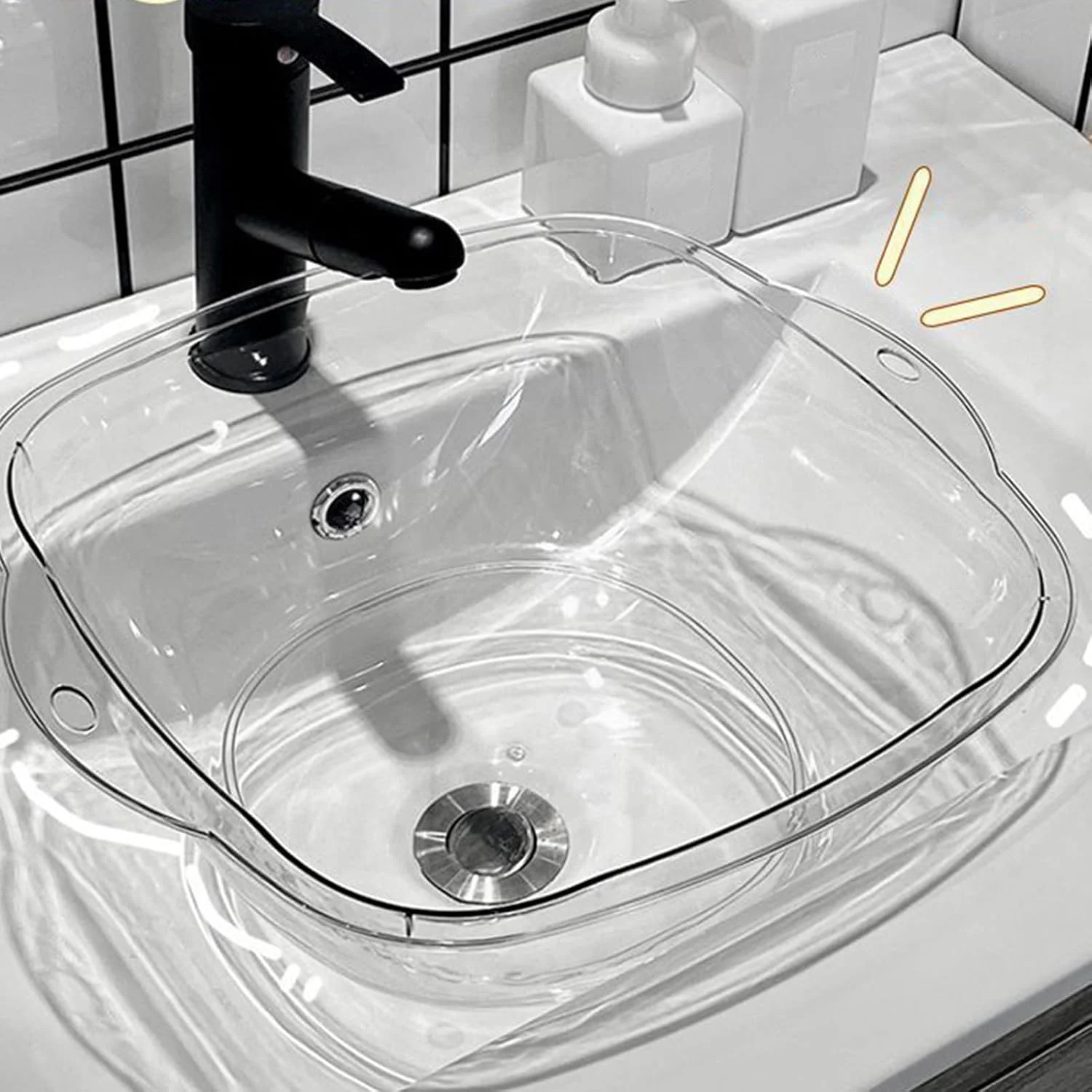 لگن صورت شفاف CHICIRIS، لگن شستشوی پلاستیکی شفاف چند منظوره شیک با طراحی ساده و ضخیم برای خانه، خوابگاه و مسافرت (S) لگن صورت شفاف CHICIRIS، لگن شستشوی پلاستیکی شفاف چند منظوره شیک با طراحی ساده و ضخیم برای خانه، خوابگاه و مسافرت (S)