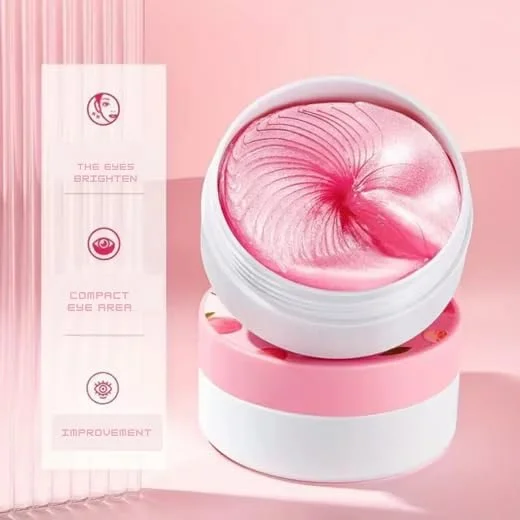 پک 60 عددی پدهای دور چشم کلاژن هلو عسلی با اسید هیالورونیک و 10 ویتامین - ماسک دور چشم مرطوب کننده و ضد پیری برای رفع چین و چروک، سیاهی و پف زیر چشم - پدهای خنک کننده چشم برای چشم های خسته