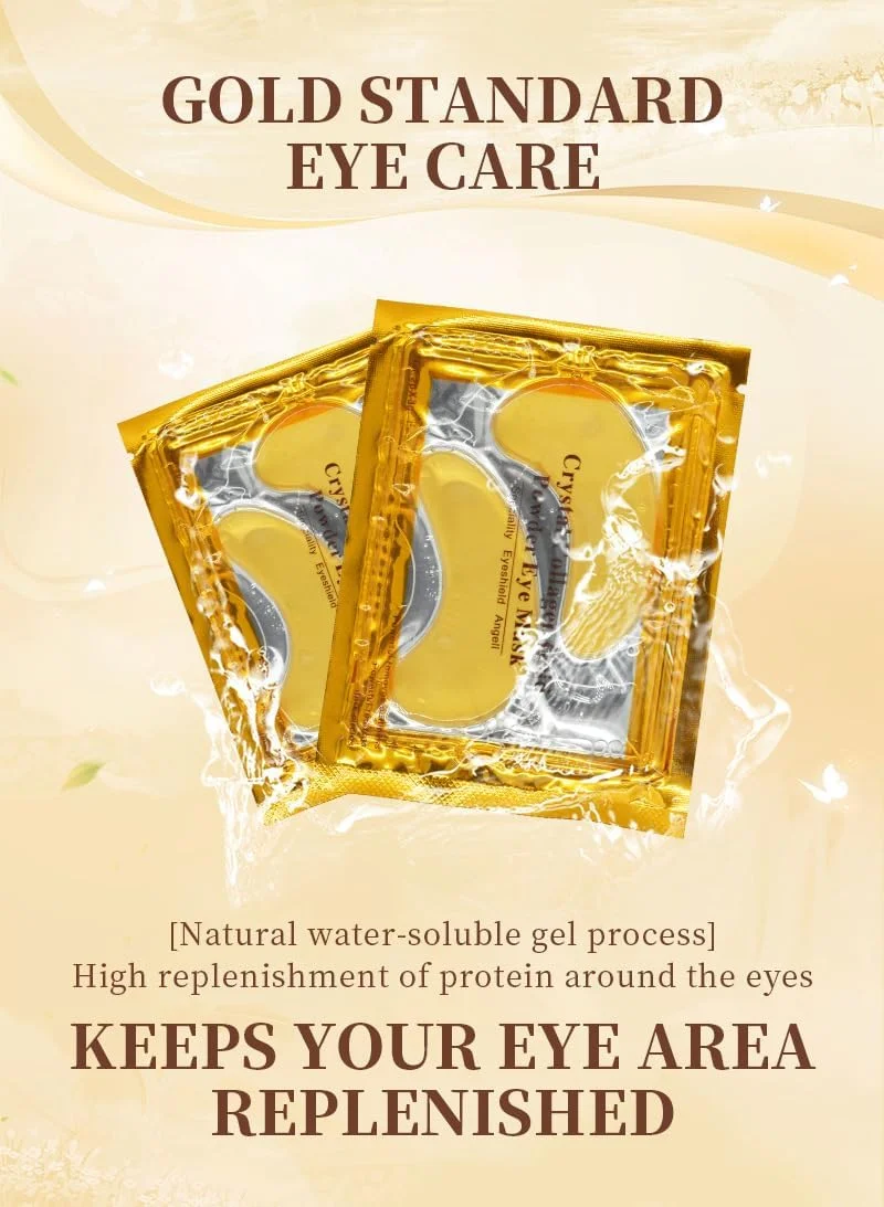 پدهای کلاژن زیر چشم O'CHEAL، ماسک احیا کننده و انرژی بخش طلای 24 عیار برای سیاهی دور چشم، پف و چین و چروک (20 عدد)